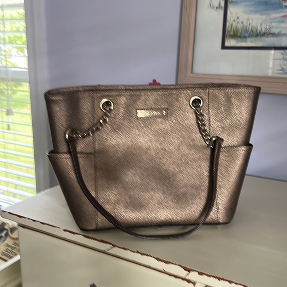 Autumn colored bronze CALVIN KLEIN shoulder purse - Picture 4 of 4